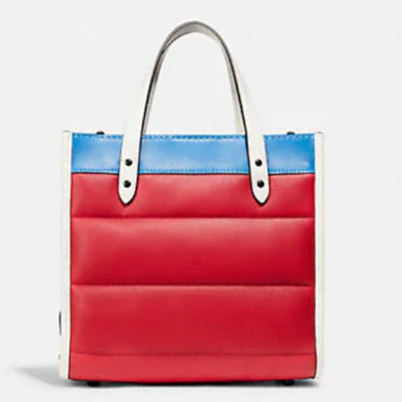 Coach Field Tote 22 With Colorblock Quilting And Coach Badge - Picture 7 of 16